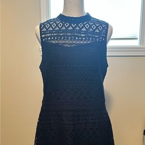 Jessica Simpson Navy Illusion Neck Halter Dress - Size 12